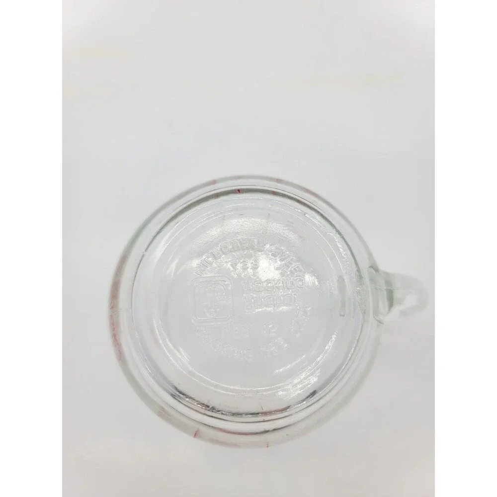 Fire King Measuring Cup 2 Cup D-Handle #498 Clear Glass with Red Lettering